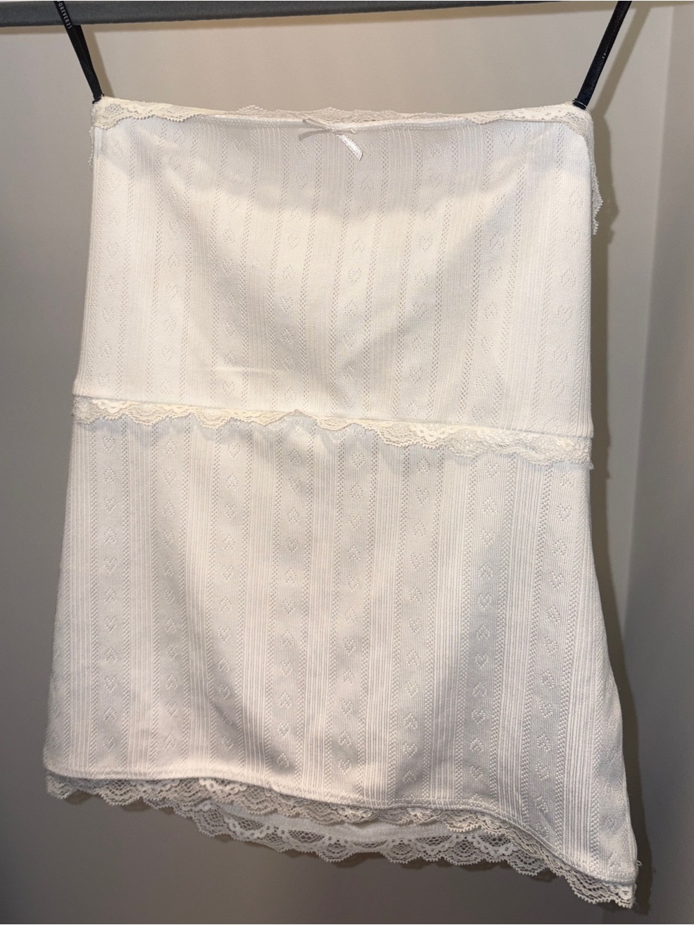 Forever 21 White Lace-Trim tube top
